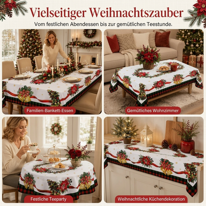 🎉 Wasserfeste festliche Tischdecke – ideal für Feiertage, Partys und besondere Anlässe ✨🎄