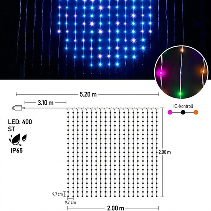 🎄 50 % RABATT! ✨ LED-Lichtervorhang – Wasserdicht, für innen & außen ✨