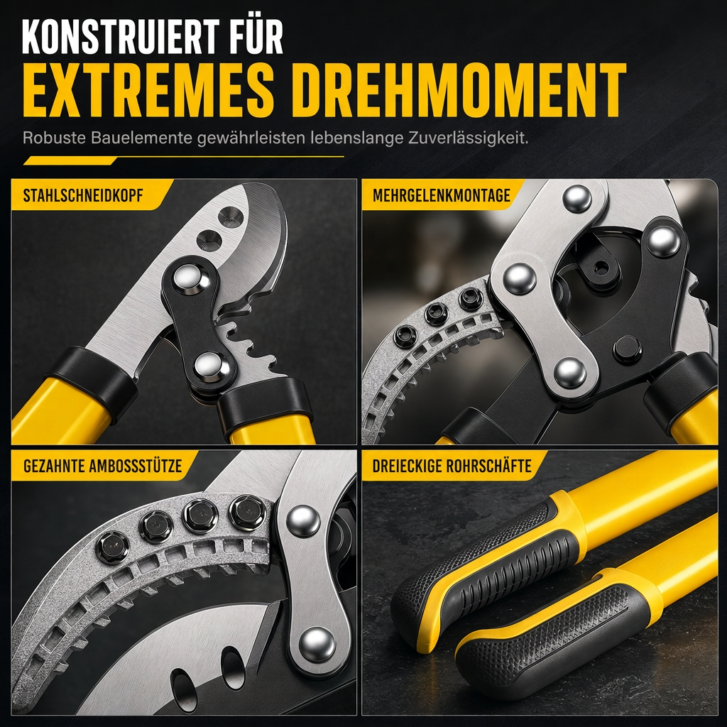 🌿 50 % Rabatt! ✂️ Hochbelastbare Gartenschere mit Compound-Hebelwirkung – gehärtete Stahlklinge & Rahmen aus Flugzeugaluminium für kraftvolles Schneiden