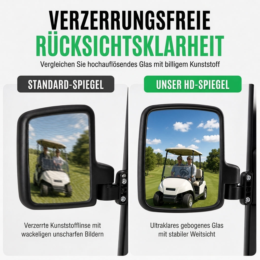 📢📢50% RABATT !!⏰Universeller Golfcart-Spiegel – gebogenes Glas & antivibrations-Halterung ✨