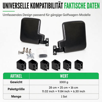 📢📢50% RABATT !!⏰Universeller Golfcart-Spiegel – gebogenes Glas & antivibrations-Halterung ✨