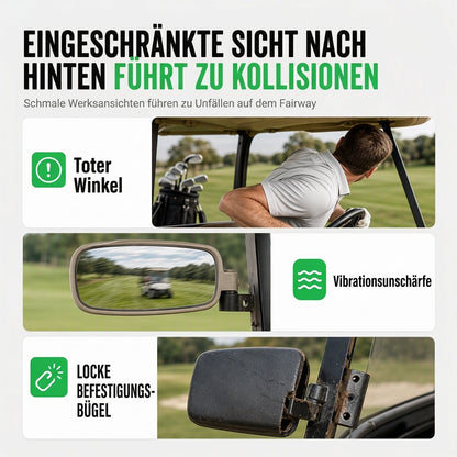 📢📢50% RABATT !!⏰Universeller Golfcart-Spiegel – gebogenes Glas & antivibrations-Halterung ✨