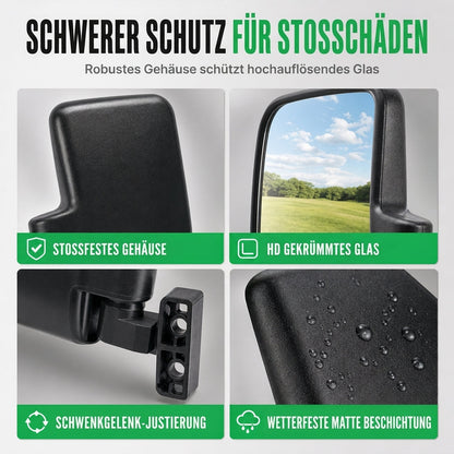 📢📢50% RABATT !!⏰Universeller Golfcart-Spiegel – gebogenes Glas & antivibrations-Halterung ✨