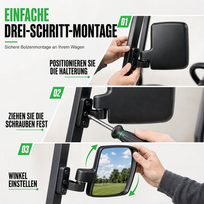 📢📢50% RABATT !!⏰Universeller Golfcart-Spiegel – gebogenes Glas & antivibrations-Halterung ✨