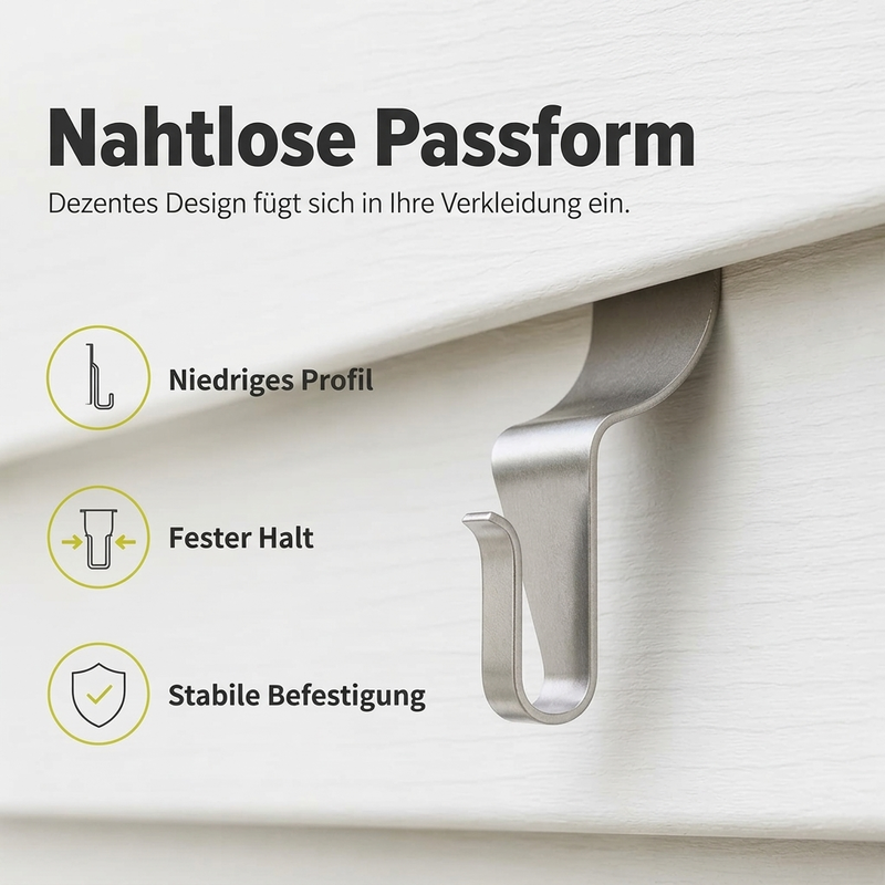 🏠 50% RABATT! 🔩 304 Edelstahl Vinyl-Fassadenhaken – Robust & bohrfrei ✨