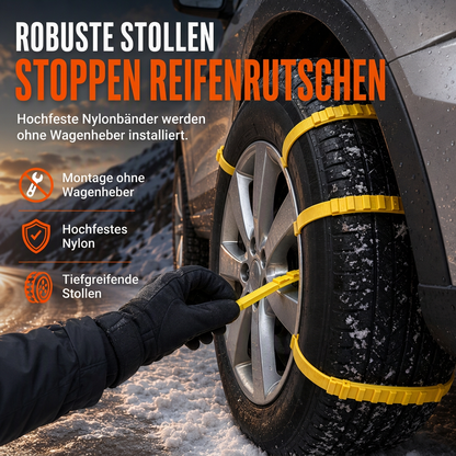 ❄️🚗 Universelle Schneeketten für Autos – Verdickte Anti-Rutsch-Reifenbänder für SUVs, Limousinen & Winterfahrten
