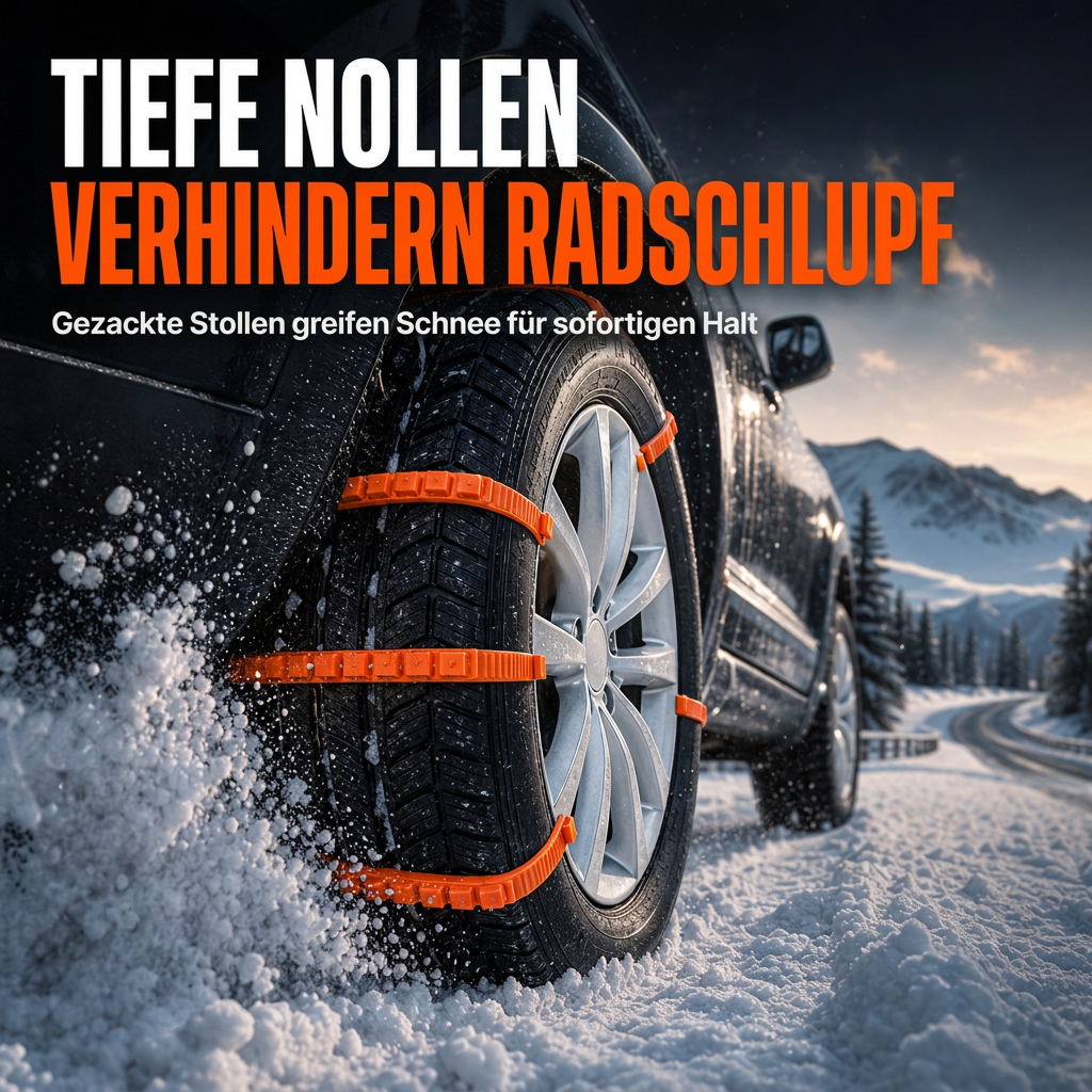 ❄️🚗 Universelle Schneeketten für Autos – Verdickte Anti-Rutsch-Reifenbänder für SUVs, Limousinen & Winterfahrten