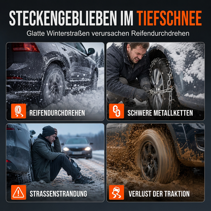 ❄️🚗 Universelle Schneeketten für Autos – Verdickte Anti-Rutsch-Reifenbänder für SUVs, Limousinen & Winterfahrten