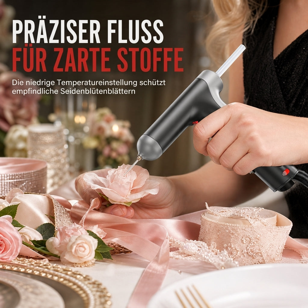 📢📢50% RABATT !!⏰Kabellose Heißklebepistolen mit 2000mAh wiederaufladbarem Akku und Kupferdüse, inklusive 10 Klebestifte für DIY-Bastelarbeiten und den Hausgebrauch