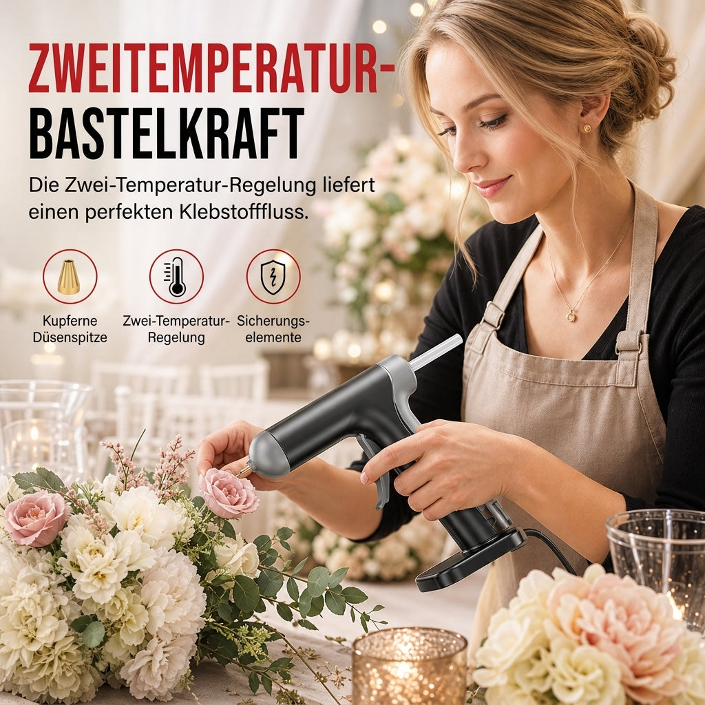 📢📢50% RABATT !!⏰Kabellose Heißklebepistolen mit 2000mAh wiederaufladbarem Akku und Kupferdüse, inklusive 10 Klebestifte für DIY-Bastelarbeiten und den Hausgebrauch