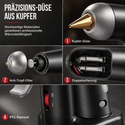 📢📢50% RABATT !!⏰Kabellose Heißklebepistolen mit 2000mAh wiederaufladbarem Akku und Kupferdüse, inklusive 10 Klebestifte für DIY-Bastelarbeiten und den Hausgebrauch