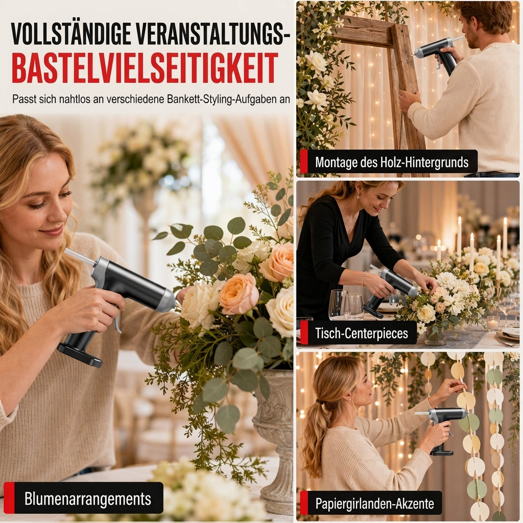 📢📢50% RABATT !!⏰Kabellose Heißklebepistolen mit 2000mAh wiederaufladbarem Akku und Kupferdüse, inklusive 10 Klebestifte für DIY-Bastelarbeiten und den Hausgebrauch