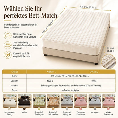 Weicher Hasen-Plüsch- und Milchvelours-Spannbettlaken, matratzenbezug, staubdichter Matratzenschutz