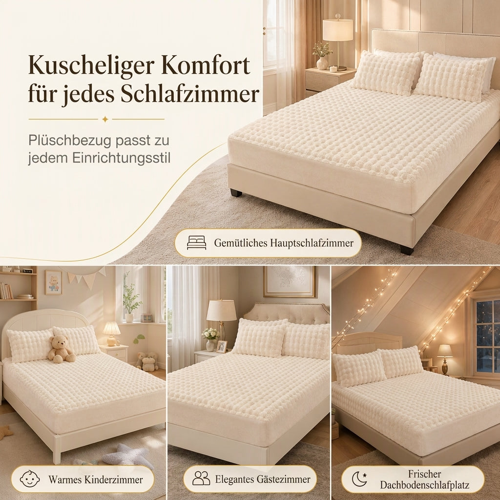 Weicher Hasen-Plüsch- und Milchvelours-Spannbettlaken, matratzenbezug, staubdichter Matratzenschutz