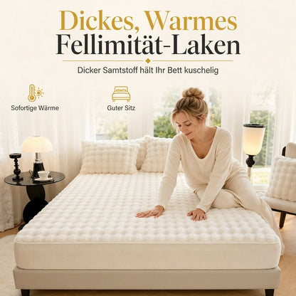 Weicher Hasen-Plüsch- und Milchvelours-Spannbettlaken, matratzenbezug, staubdichter Matratzenschutz