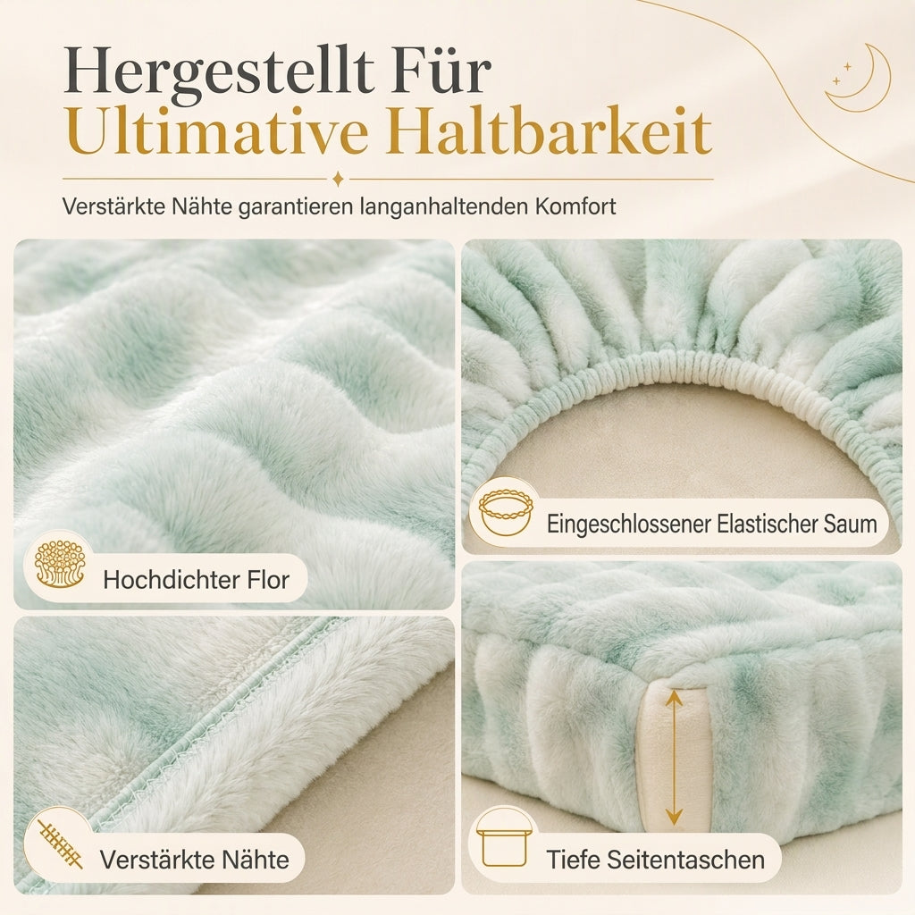 Weicher Hasen-Plüsch- und Milchvelours-Spannbettlaken, matratzenbezug, staubdichter Matratzenschutz