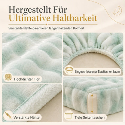 Weicher Hasen-Plüsch- und Milchvelours-Spannbettlaken, matratzenbezug, staubdichter Matratzenschutz