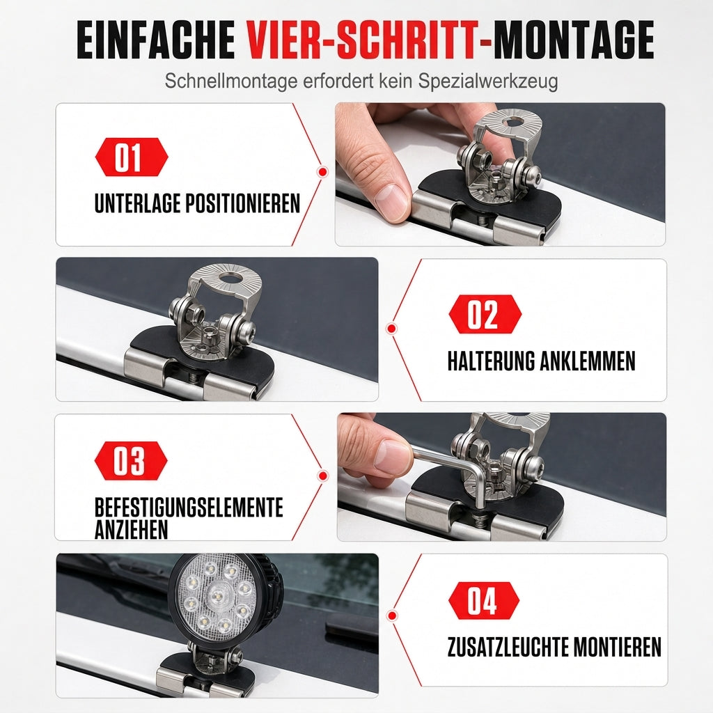🚘 LED-Lichtbalken-Halterungsset für Motorhaube – 1 Paar Klemmenhalterungen für Arbeitsscheinwerfer, Umbau/Zubehör
