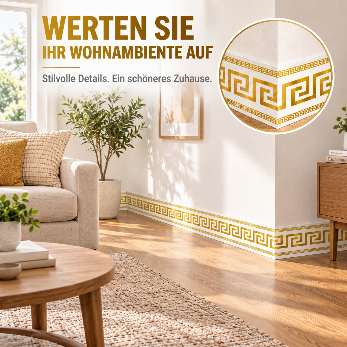 ✨ Selbstklebende Fußleisten-Kantenaufkleber – flexible Sockelleisten zum Aufkleben, ganz ohne Bohren