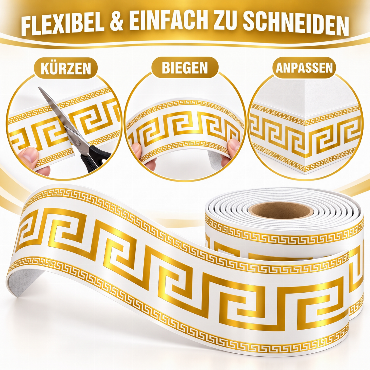 ✨ Selbstklebende Fußleisten-Kantenaufkleber – flexible Sockelleisten zum Aufkleben, ganz ohne Bohren