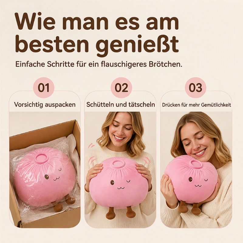 Niedliches Bao-Brot Plüschkissen