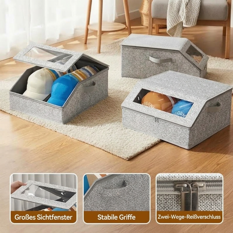 ✨JETZT 50 % RABATT!!✨Stapelbare Aufbewahrungsbox für Hüte mit durchsichtigem Fenster