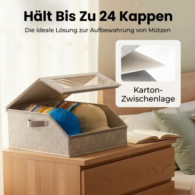 ✨JETZT 50 % RABATT!!✨Stapelbare Aufbewahrungsbox für Hüte mit durchsichtigem Fenster