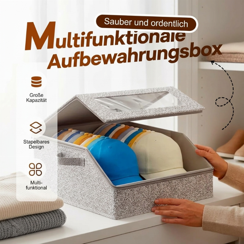 ✨JETZT 50 % RABATT!!✨Stapelbare Aufbewahrungsbox für Hüte mit durchsichtigem Fenster
