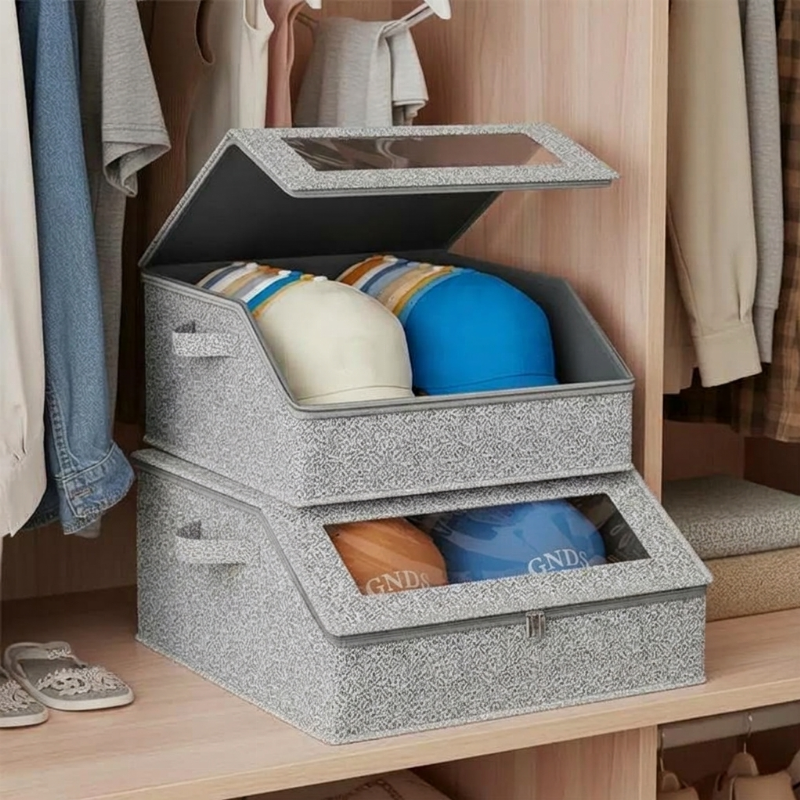 ✨JETZT 50 % RABATT!!✨Stapelbare Aufbewahrungsbox für Hüte mit durchsichtigem Fenster