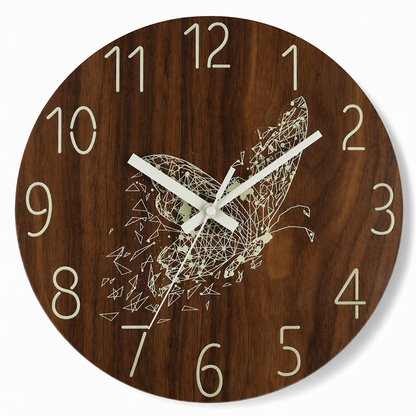 🔥 Zeitlich begrenztes Angebot 🕰️ 12 Zoll geräuschlose hölzerne Wanduhr – mit leuchtender Anzeige und MDF-Holzoptik ✨
