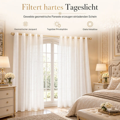 Geometrisch gemusterter, transparenter Jacquard-Vorhang für das Wohnzimmer