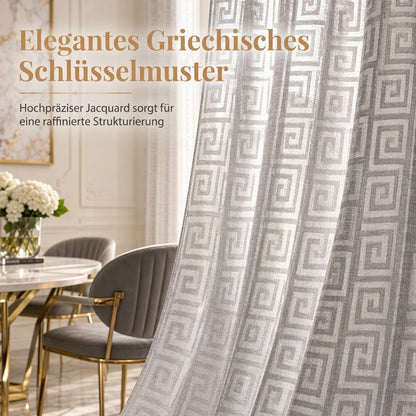 Geometrisch gemusterter, transparenter Jacquard-Vorhang für das Wohnzimmer