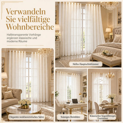 Geometrisch gemusterter, transparenter Jacquard-Vorhang für das Wohnzimmer