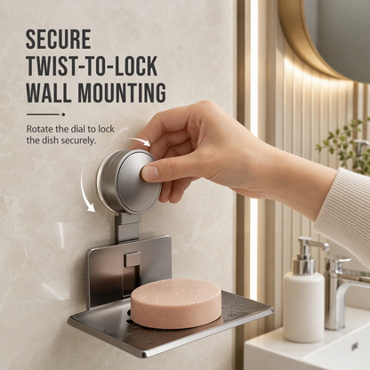 📢 50% RABATT! 🧼 Saugnapf-Seifenschale – V-Drainage, Aluminium & ohne Bohren ✨
