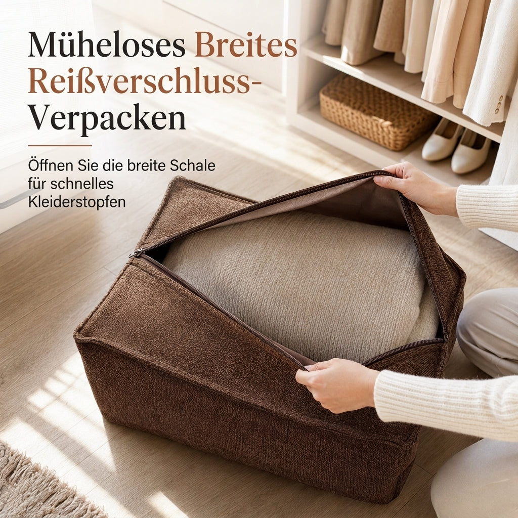 ⏳ Zeitlich begrenzter Rabatt von 50 % ⏰ Aufbewahrungs-Hockerbezug: Füllbar mit Kleidung, breiter Reißverschluss, waschbar, 45 x 45 x 23 cm 🧺🛋️