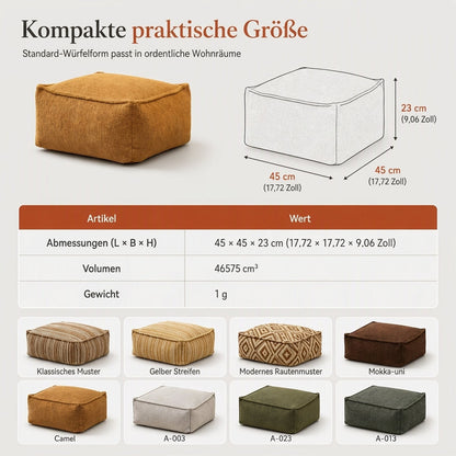 ⏳ Zeitlich begrenzter Rabatt von 50 % ⏰ Aufbewahrungs-Hockerbezug: Füllbar mit Kleidung, breiter Reißverschluss, waschbar, 45 x 45 x 23 cm 🧺🛋️