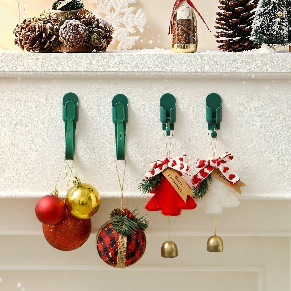 🎄 NUR FÜR KURZE ZEIT: 50% RABATT! 🎁 Silikon-Kranzbindebänder & spurlose Haken – wiederverwendbares, beschädigungsfreies Dekorationsset für die Weihnachtszeit ✨