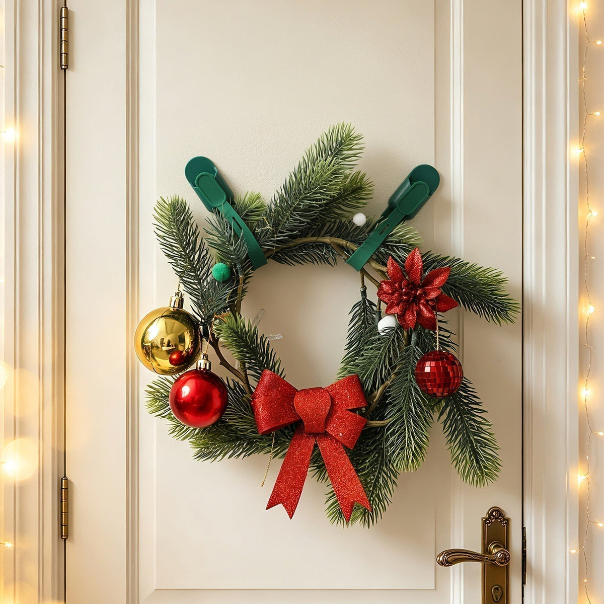 🎄 NUR FÜR KURZE ZEIT: 50% RABATT! 🎁 Silikon-Kranzbindebänder & spurlose Haken – wiederverwendbares, beschädigungsfreies Dekorationsset für die Weihnachtszeit ✨