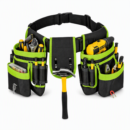 👷 50% RABATT! 🛠️ Verstellbarer Werkzeuggürtel – Viele Fächer & freihändig ✨