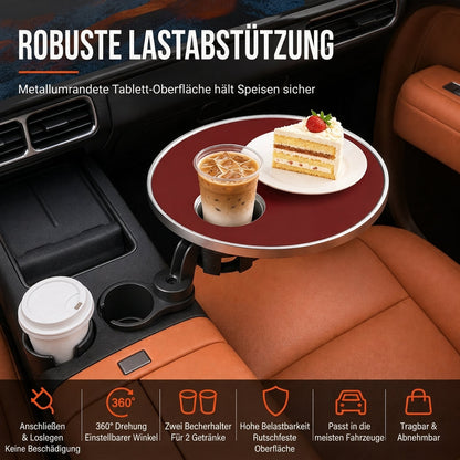 Multifunktionaler Auto-Getränkehalter mit 360°-Drehung & Essensablage – rutschfest, abriebfest & erweiterbar