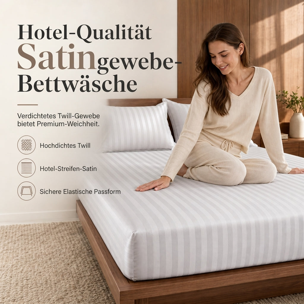 💤 Bettwäsche-Set 4-teilig 2026 – Verdickte Köper-Qualität mit Gewebeband, Hotel-Standard