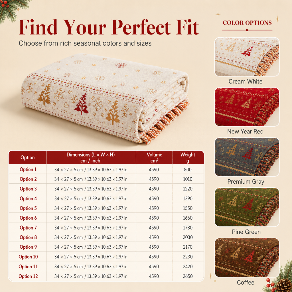 🎁 50 % RABATT 🛋️ Wendbarer Chenille-Sofaüberwurf, weicher Weihnachts-Sofabezug 🎄