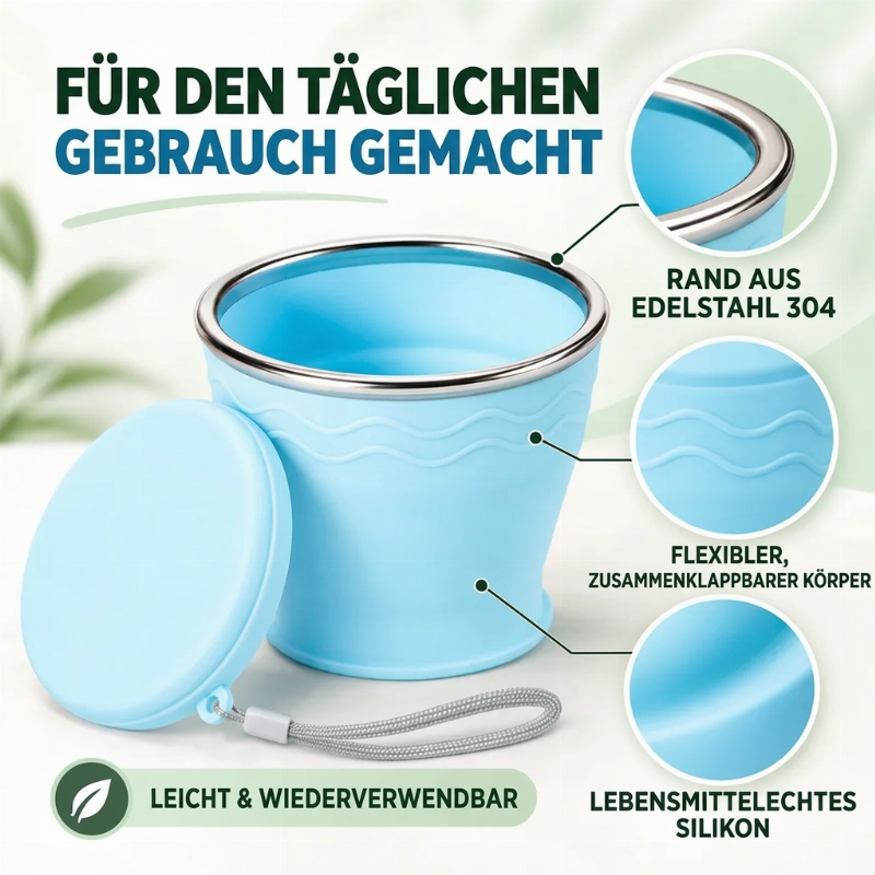 🥤 Zeitlich begrenzt: 50% Rabatt ✨ Faltbarer Reisebecher — kompakt, ultraleicht & einfach zu transportieren 🎒