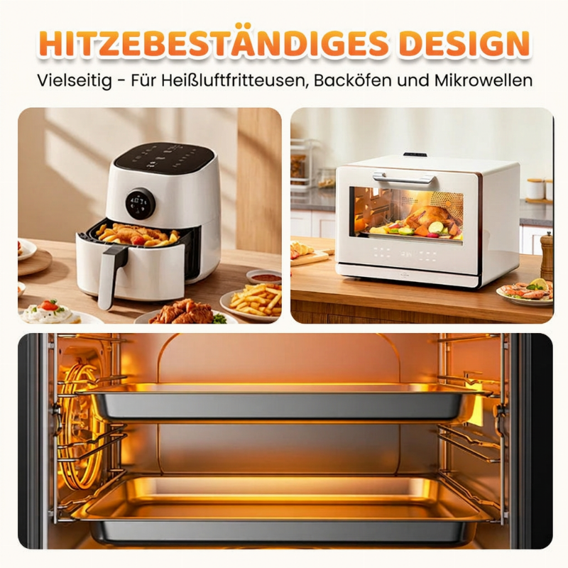 🍟Direkt backen und kross machen! Wiederverwendbarer Silikoneinsatz für die Heißluftfritteuse