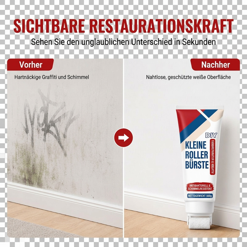 🧱✨ Wasserdichte Wandreparaturspachtelmasse mit integriertem Roller – 300 g DIY-Reparaturcreme für Risse, Flecken und abgeplatzte Stellen 🖌️🏠