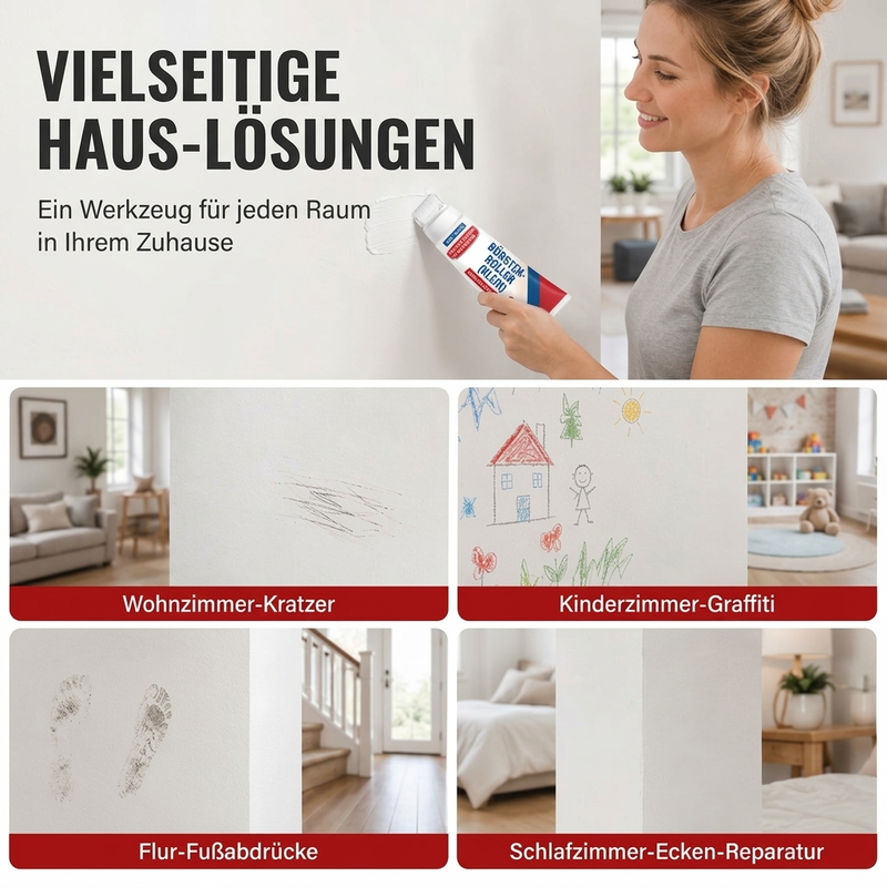 🧱✨ Wasserdichte Wandreparaturspachtelmasse mit integriertem Roller – 300 g DIY-Reparaturcreme für Risse, Flecken und abgeplatzte Stellen 🖌️🏠