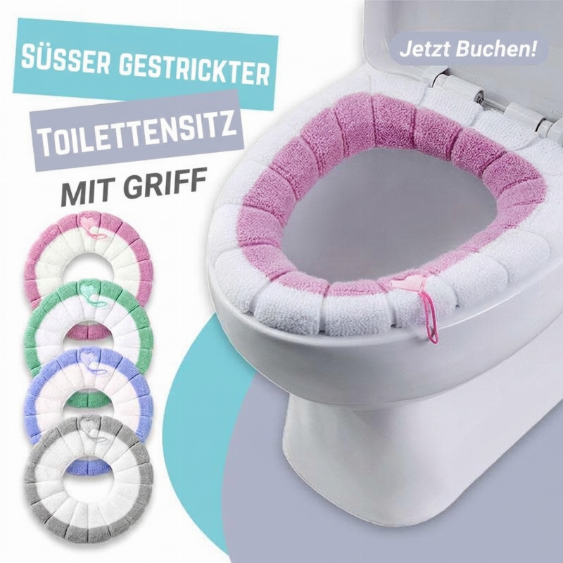 ⏳Nur für kurze Zeit – 50% RABATT⏰Niedlicher gestrickter Toilettensitz mit Griff