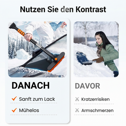 Ausziehbare 3-in-1 Schneebürste fürs Auto – Eiskratzer, Reifenschaber & 360°-Drehkopf (65–80 cm) ❄️🚗