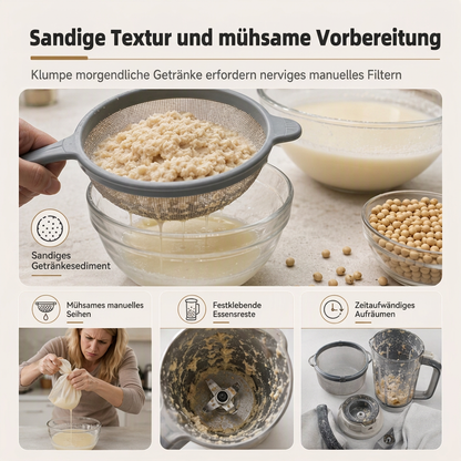 Multifunktionaler 304 Edelstahl Sojamilchbereiter und Hochleistungsmixer mit großer Kapazität, filterfrei, Haushaltsnahrungsprozessor mit intelligenter Zeitschaltuhr