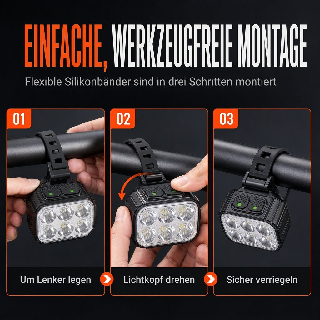 🚴 Helles Fahrradlicht-Set – Vorne & Hinten für maximale Sicherheit bei Nacht 🌙